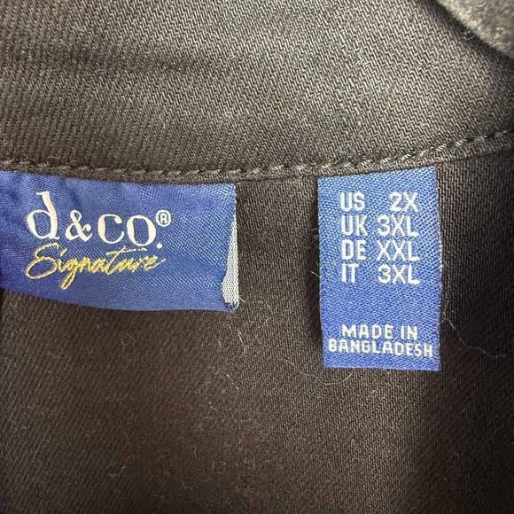 QVC Denim & Co. Perfect Flex Black/Grey Moto Jacket Womens 2X Black NWOT - Picture 4 of 9